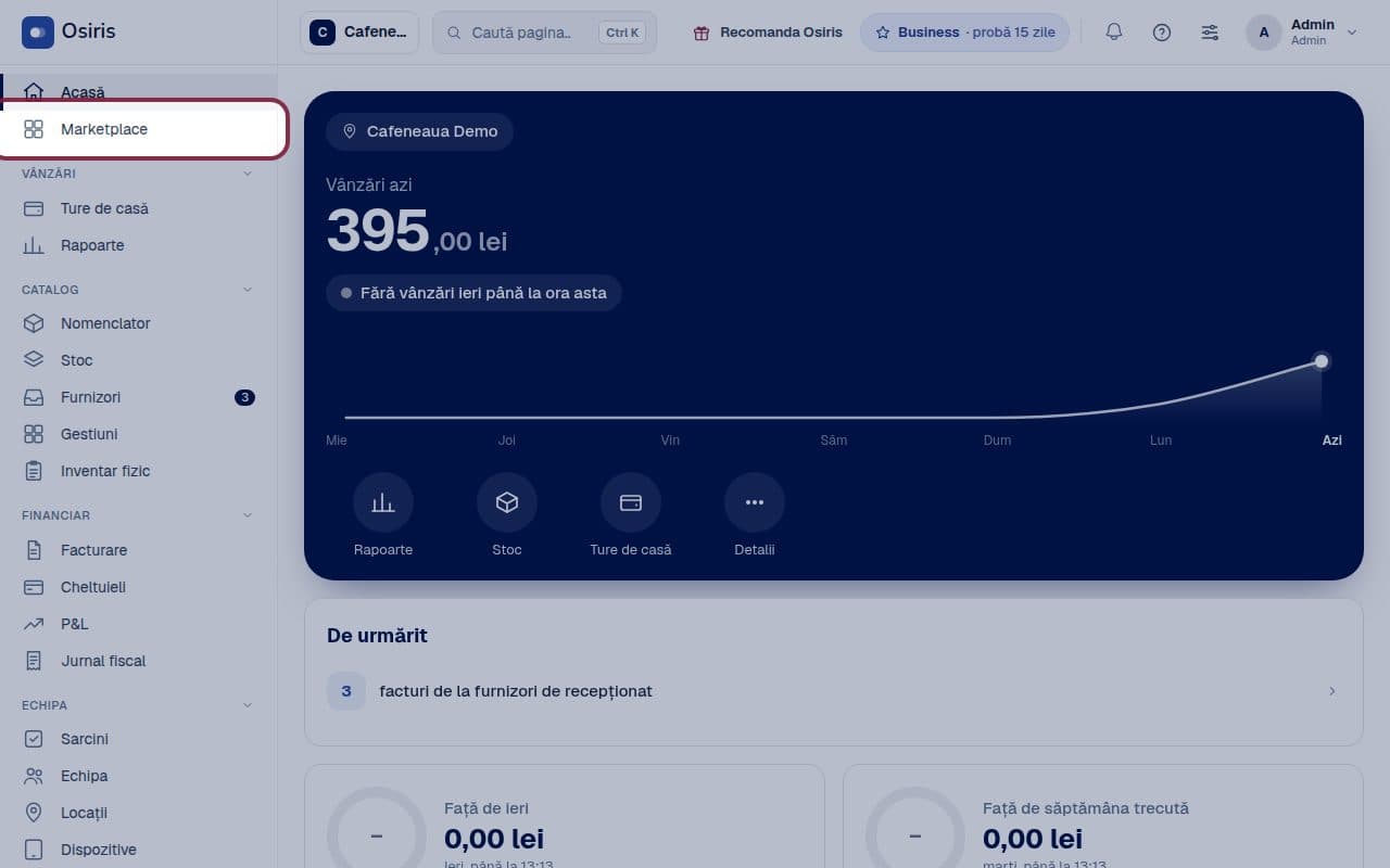 Pasul 1: Deschide Marketplace